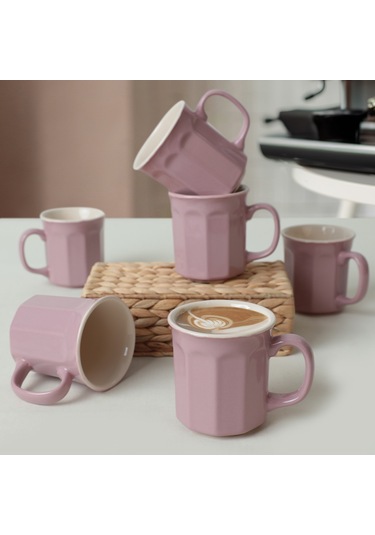 Keramika Violet/krem Herakles Kupa 9 Cm 6 Adet 451/030