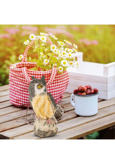 Korkuluk Sahte Kartal Baykuş Caydırıcı Bahçe Avlu Koruma Dekorasyon Caydırıcı Süs Siyah