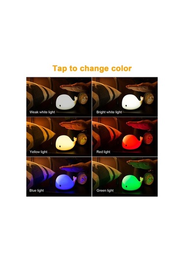 Ulzyvf 1.5w Usb Şarjlı Balina Pat Işığı, 7 Renk Değişimli, 800mah Pil, Eğlenceli Işık Çizgi Film Işığı Diğer