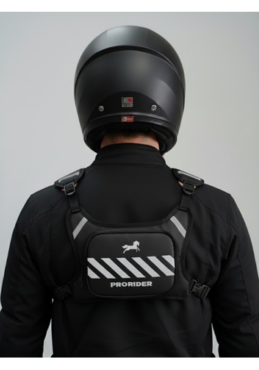 Reflektörlü Lüx Kırmızı Göğüs Çantası Çok Cepli, Ayarlanabilir, Şık Ve Dayanıklı Siyah