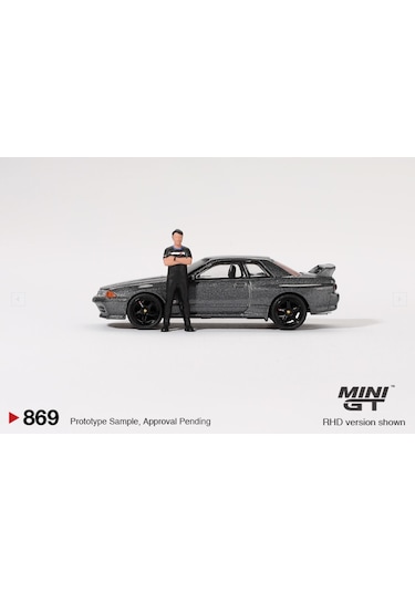 Mini Gt Nissan Skyline Gt-r R32 Gunmetal W Matsuda Figürlü