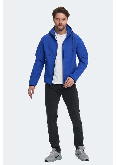 Slazenger Rangı Erkek Kapüşonlu Saks Mavi Mont & Kaban Saks Mavi