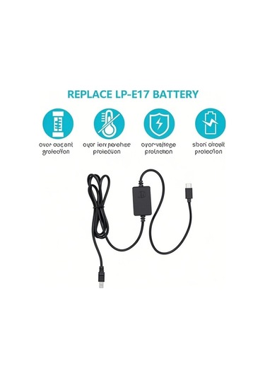 Pazly Canon Eos M3/m5/m6 Usb Type-c Şarj Kablosu Ve Dr-e17 Adaptör