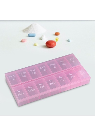 Suntek 14 Bölmeli Hap Düzenleyici 7 Gün Cep Çantası Seyahat Diğer