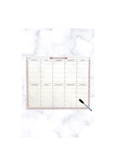 Büro Ev Ofis İçin 40x50cm Manyetik Yapışır Yazılır Kalemli Şeffaf Haftalık Duvar Planı Diğer