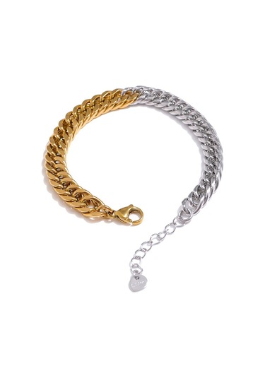 Eetit 316l Paslanmaz Çelik Zincir Yaka Bileklik Kadın Altın - Gümüş