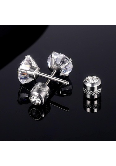 Skycity 5 Çift Cerrahi Titanyum Küp Zirkon Küpe Seti - 2/3/4/5/6mm, Erkek Ve Kadın İçin Şık Ve Rahat Çok Renkli