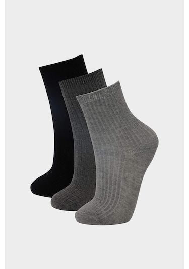 DeFacto Erkek Çocuk 3'lü Pamuklu Uzun Çorap E5516A8NSKR1