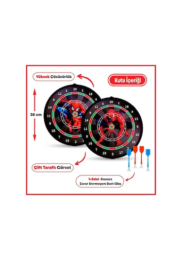 4 Oklu Mıknatıslı Dart Seti Çift Yönlü Manyetik Dart Askılı Dartboard