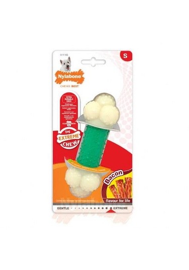 Nylabone Domuz Pastırması Aromalı Köpek Çiğneme Kemiği S