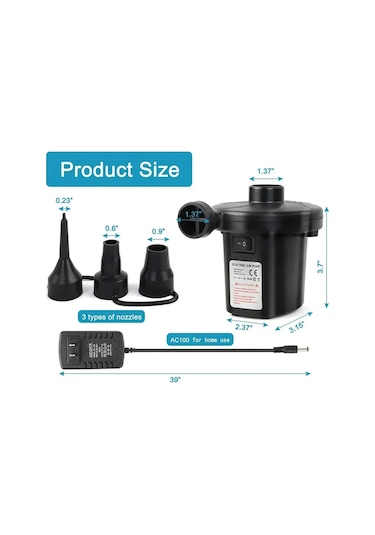 110v 220v Ev Elektrikli Araç Hava Pompası İçme Şişme Pompa Kompresörü Yatak 100-240v İngiltere