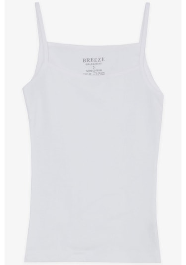 Breeze Kız Çocuk İnce Askılı Atlet 3-7 Yaş, Beyaz-beyaz Beyaz