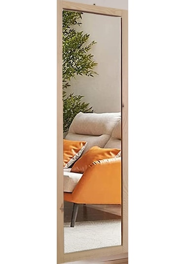 Ttn Ahşap Çerçeve Duvar Hol Boy Ayna 121x37 CM Açık Ceviz