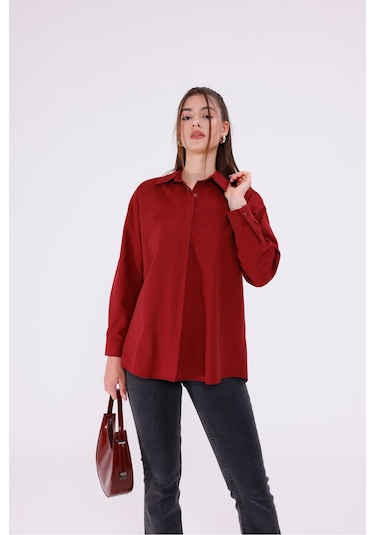 Kadın Trend Gömlek Bordo