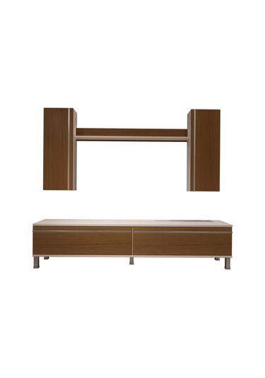 Decoraktiv Eko 7 Mdf Std Krom Ayaklı Tv Ünitesi Tv Sehpası Beyaz - Ceviz