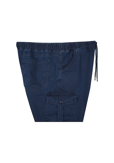 Erkek Büyük Beden 100-156 Kilo Arası İçin Uygun Kargo Cepli Jogger Kot Pantolon Lacivert