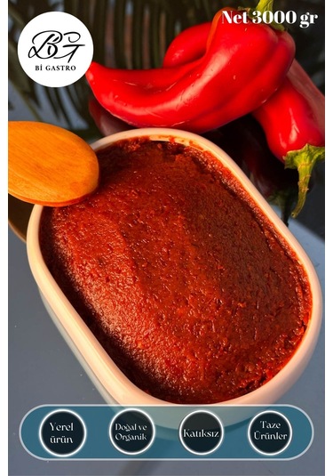 Antep Tatlı Biber Salçası Güneş Kurusu Tatlı Biber Salçası 3000 Gr