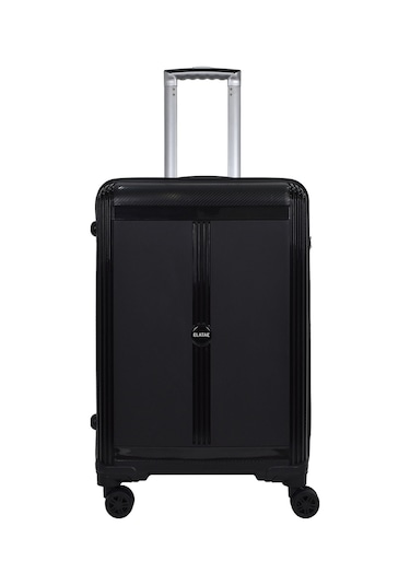 Elatae Premium Polipropilen Orta Boy Kırılmaz Valiz Siyah V303 Siyah