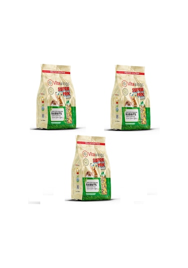Vitawings Süper Mix Menü Tavşan Yemi 800 Gr. 3 Adet