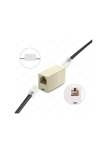 RJ11 6P4C Dişi Dişi Adaptör Telefon Kablosu Uzatma Aparatı