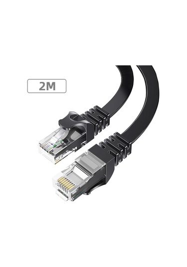 Essager CAT6 LAN RJ45 Ağ Ethernet Kablosu 2 Metre  - Yuvarlak Tel Flat Wire