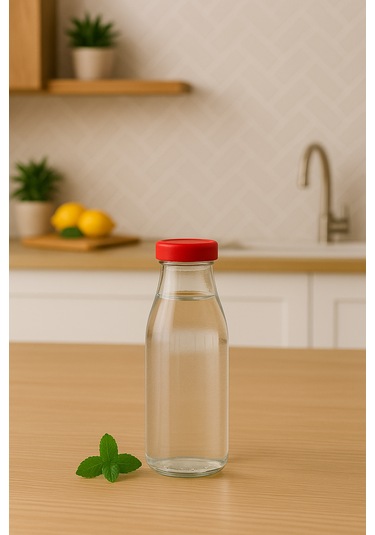 2 Adet Plastik Kapaklı 500 Ml Sürahi Süt, Ayran, Su, Limonata Meşrubat Şişesi Cam Şişe 500cc