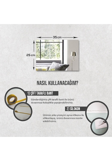 Decorita Dikdörtgen Düz Boy Aynası 5'li 25 x 35CM