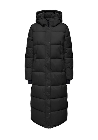 Only Kadın Onlann Kapüşonlu Uzun Puffer Mont 15287913 Siyah