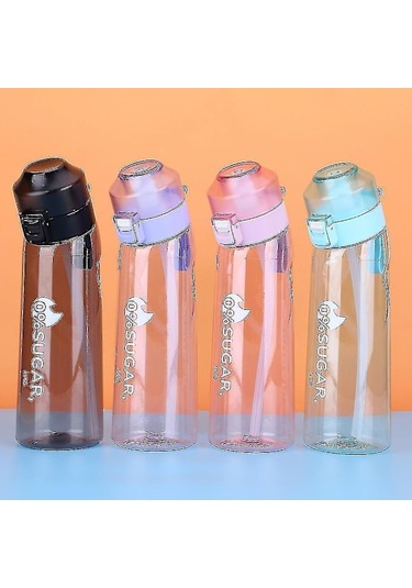 Aroma Kapsüllü Aromalı Su Şişesi Hava Su Şişesi Buzlu Siyah 650ml Hava Başlangıç Seti Kamp Sporları İçin Su Bardağı-tfrf Çok Renkli