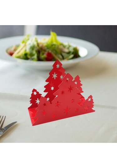 Homyl Mutfak Restoran Otel Için Yılbaşı Peçete Tutucu Kırmızı
