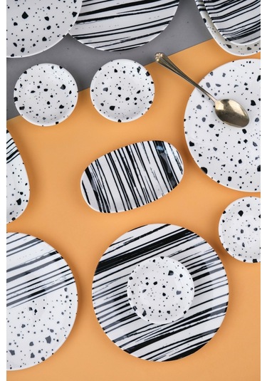 Tabak Evi Porselen Sidereal Kahvaltı Ve İkram Takımı 6 Kişilik 14 Parça Çok Renkli