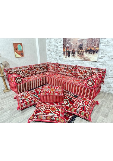 Coton Şark Köşesi 30cm Yüksekliğinde Minder Takımı