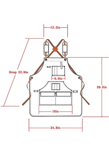 Kalınlaştırılmış Kanvas Alet Önlüğü-mavi