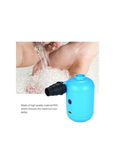 Fortunelane İki Yönlü Mavi Usb Elektrikli Hava Pompa - Pvc Materyal - 5v Dc 2a 4 Fişli Şişirme Havalandırma Cihazı