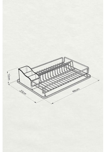 Geseus Home Tek Katlı Tabaklık Bulaşıklık Mat Siyah Kb006s Siyah