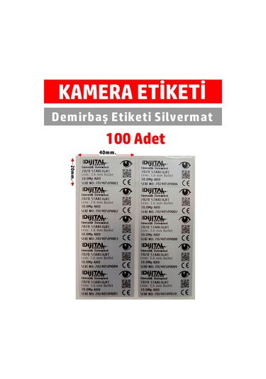Kişiye Özel Baskılı Kamera Etiketi Seri Numaralı Baskılı 100adet