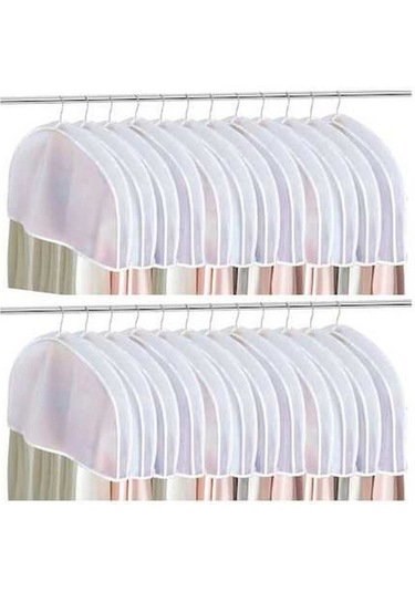 Novahub 24 Parça Şeffaf Kılıf Seti - Gardırop Organizasyonu İçin Askılı Kıyafet Koruyucu Şeffaf