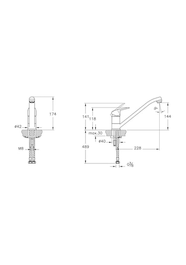Artema Flow Round A43429 Pencere Önü Eviye Bataryası Krom