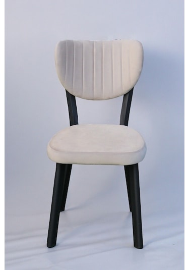 Rita Serisi, 6 Adet Cappucino Renk Elma Model Mutfak Sandalyesi, Yemek Sandalyesi Siyah Metal Ayak