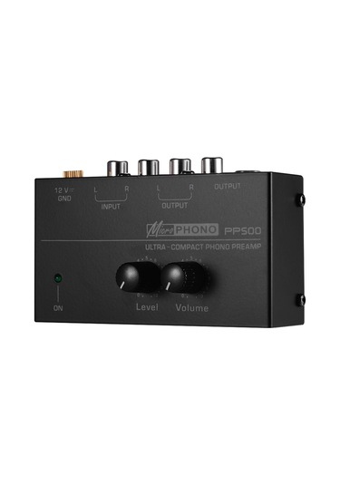 Hfambition Küçük Boy Metal Kapaklı Fon Preamp, Ses Kontrolü İle Rca/1/4 Trs Bağlantıları, Siyah, 110-240v Avrupa Tipi 10"
