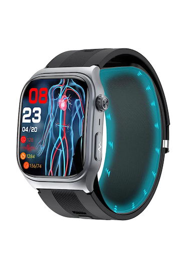 Spovan Electro Air Basınçlı Tansiyon Kan Şeker Ölçer Akıllı Saat (Distribütör Garantili)