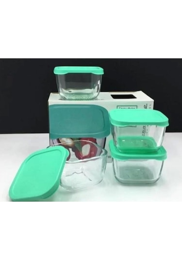 Paşabahçe 53223 Snow Box Kapaklı Cam Saklama Kabı 4 Adet