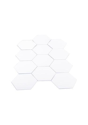Tenfowee 12 Adet Gümüş Renkli Akrilik Hexagon Yansıtır Duvar Sticker - Yeni Ve Kaliteli Malzeme İle Diğer