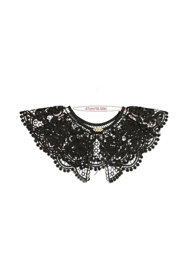 Padalink Beyaz Kırık Desenli Çıkabilir Kumaş Yaka, Kadınlar İçin Stili Artıran Dekoratif Nakışlı Shawl Çok Renkli