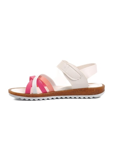 Beyaz-fuşya-pembe Kız Çocuk Düz Sandalet Ayakmod Arz 1100 F Beyaz-fuşya-pembe Beyaz - Fuşya