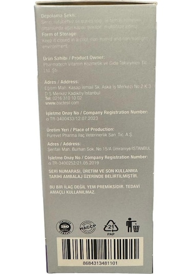 Bactesil Köpekler için Bağışıklık Sistemi ve Tüy Güçlendirici Esansiyel Yağ 100 ML