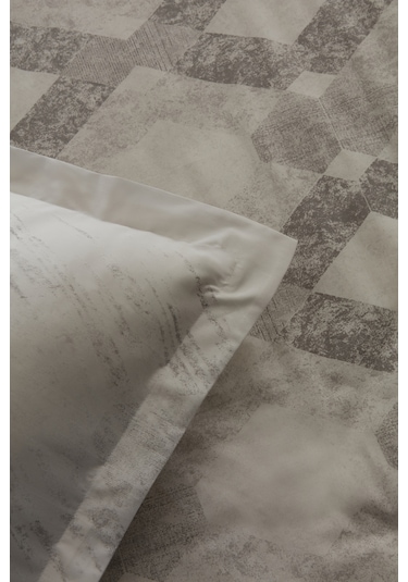 Karaca Home Chain %100 Pamuk 120 Tel Çift Kişilik Saten Nevresim Takımı Gri Gri