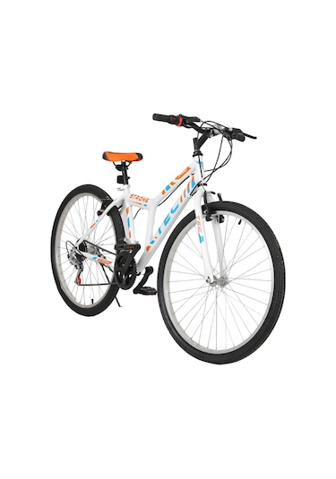 Belderia Tec Strong 24" Jant 21 Vites V-Fren Beyaz-Turuncu Dağ Bisikleti