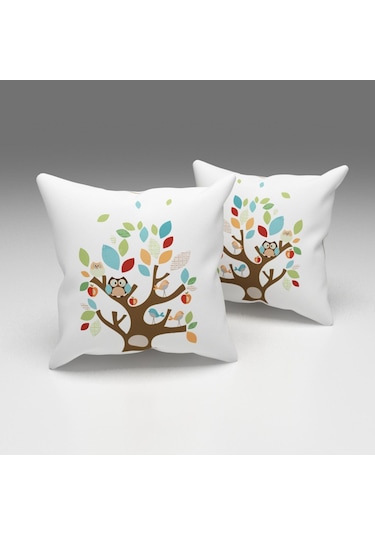 PAREDORA Renkli Baykuşlar Kırlent Kılıfı