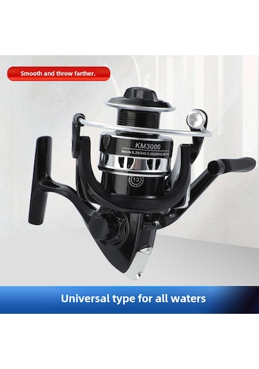 Xiyyadms Tam Metal Kafa Ve Metal İp Kasesi Spinning Makinesi, Deniz Kamışı İçin Dayanıklı Km4000 Siyah Model, Toptan Satış 50 Adet